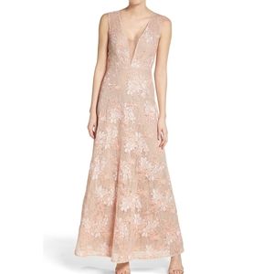 BCBGMaxAzria Illusion V-neck Lace Gown